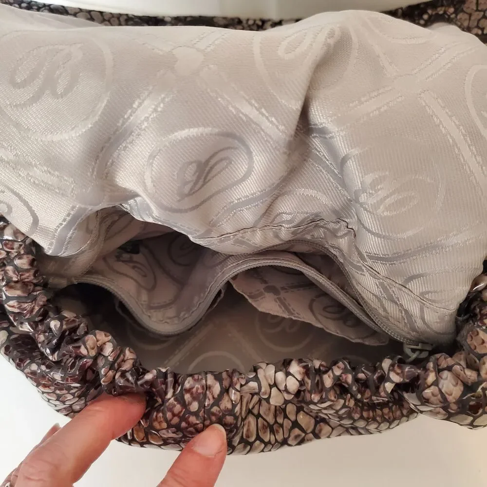 Brighton Gray Python Hobo Shoulder Bag E528784
